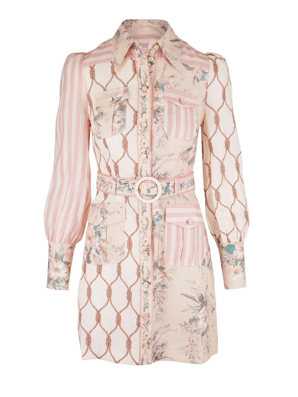 Zimmermann Spliced Moonshine Patched Shirt Dress